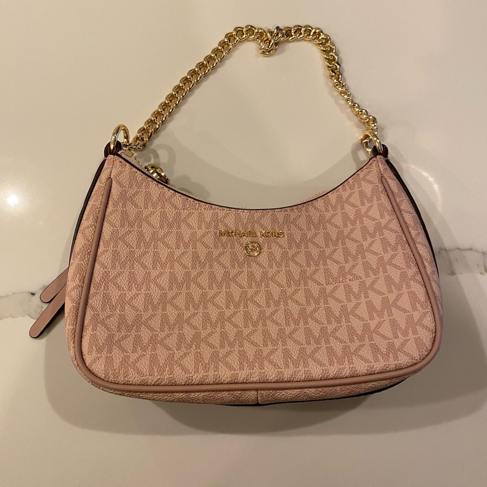 Michael Kors Jet Set Charm Small Signature Logo Pochette Shoulder Bag